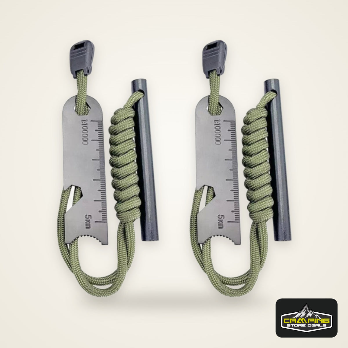 Outdoor Survival Fire Starter Multifunctional Ferrocerium Rod with Paracord & Scraper, Camping Emergency Flint Fire Steel