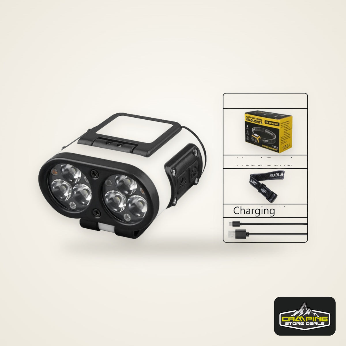 Owl Headlamp Type-c Rechargeable Headlight Portable Rotating Hunting Lights Led Flashlight Fishing Front Bicycle Light