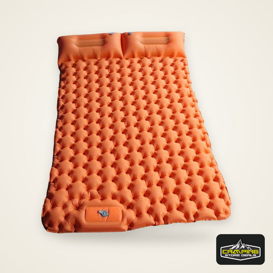 Portable 2-Person Waterproof TPU Coated Camping Air Mattress - Inflatable Bed with Built-in Pump, Compact Sleeping Pad, Carry Bag, and Repair Kit for Outdoor Camping, Hiking, Backpacking