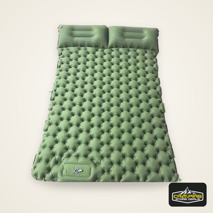 Portable 2-Person Waterproof TPU Coated Camping Air Mattress - Inflatable Bed with Built-in Pump, Compact Sleeping Pad, Carry Bag, and Repair Kit for Outdoor Camping, Hiking, Backpacking