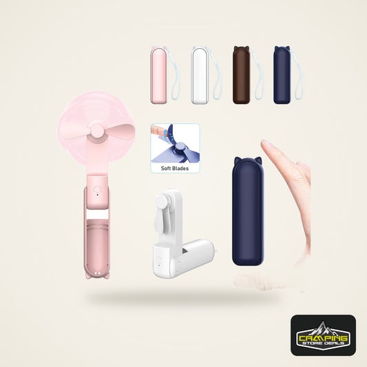 Portable Fan Super Mini Handheld Fan USB Rechargeable Fan Foldable Hand Held Small Pocket Fan with 2000mAh Power Bank 3 Gears