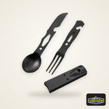 Portable Multifunctional Stainless Steel Camping Tool Set,Outdoor Tableware Kit With Spoon Fork AndWhistleForHiking PicnicTravel