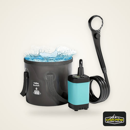 [Portable Shower] 6000mAh Portable Camping Shower | 5 Gallon Foldable Bucket & Filtered Shower Head - Battery/USB Powered Outdoor Shower for Hiking, Beach, Travel, Pet Bath, Car Washing, Surf & Boat Cleaning, Highquality Comp