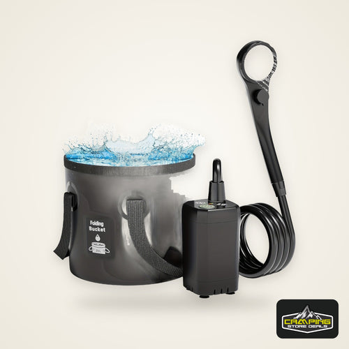 [Portable Shower] 6000mAh Portable Camping Shower | 5 Gallon Foldable Bucket & Filtered Shower Head - Battery/USB Powered Outdoor Shower for Hiking, Beach, Travel, Pet Bath, Car Washing, Surf & Boat Cleaning, Highquality Comp