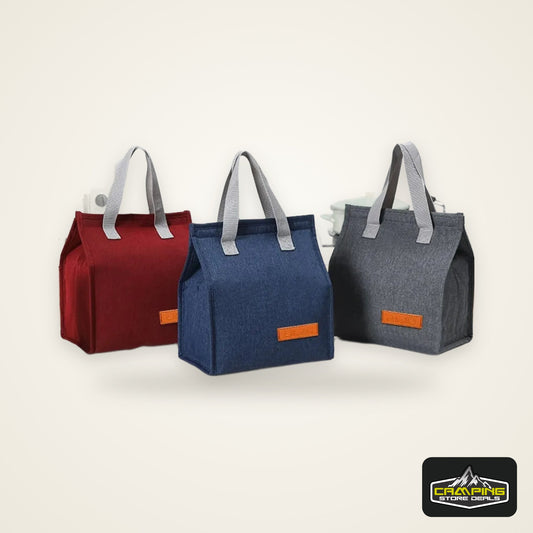 Portable Thermal Insulated Lunch Bag Simple Large Capacity Handle Lunch Tote for Work Picnic Travel Lunch Box