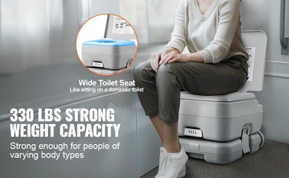 SucceBuy Portable Toilet for Camping Porta Potty Push-Button Pressurized Flush Commode Leak-proof and Odourless Portable Toilet