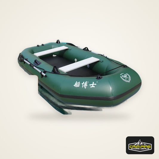 PVC Inflatable Fishing Kayak Boat (1.75–3.6m) – Air Deck & Slat Bottom Dinghy Raft with Oar Seats & Safety Net