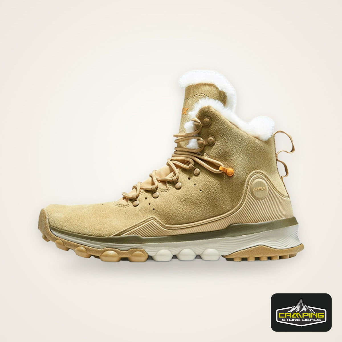 RAX Hiking Boots Men Waterproof Winter Snow Boots Fur lining Lightweight Trekking Shoes Warm Outdoor Sneakers Mountain Boots Men