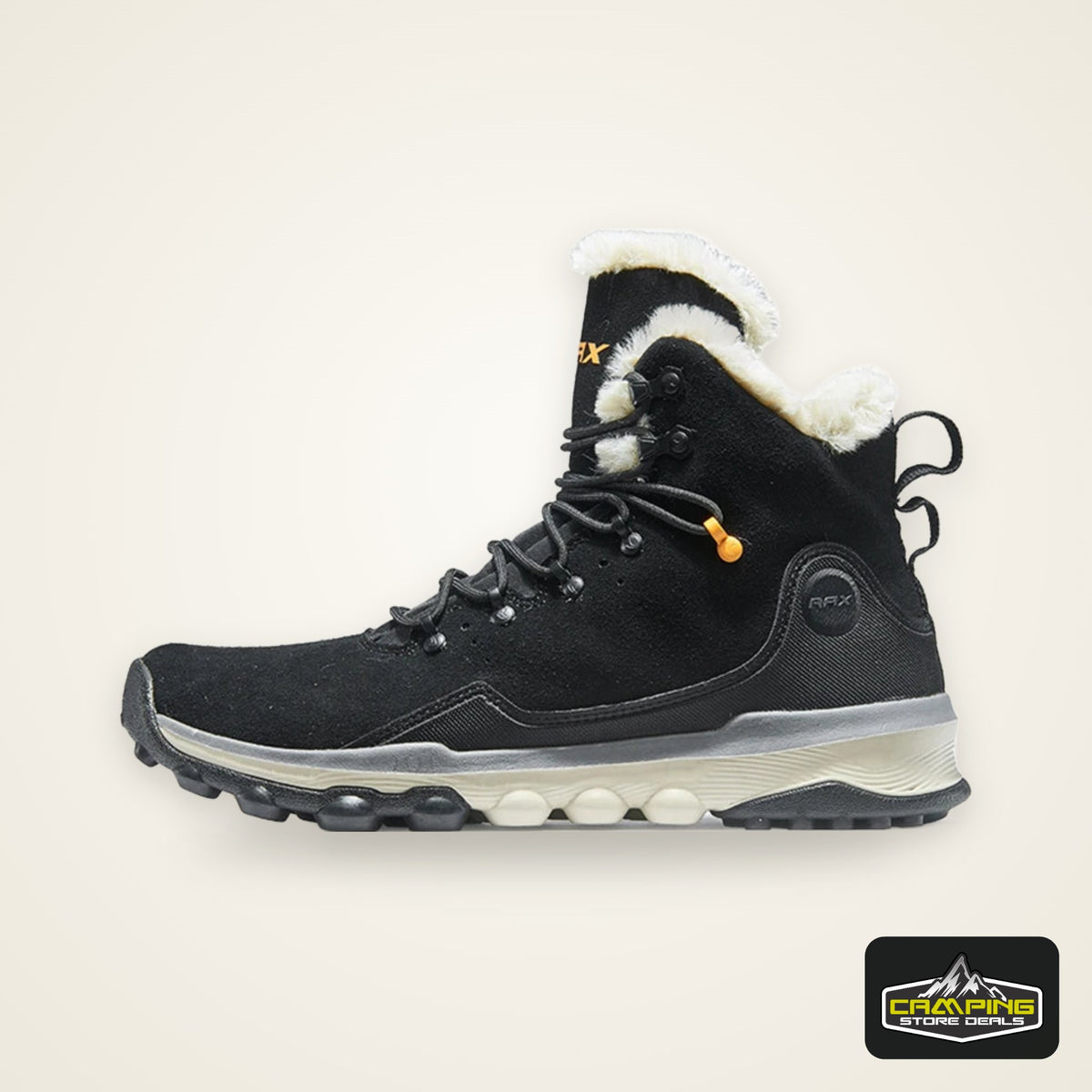 RAX Hiking Boots Men Waterproof Winter Snow Boots Fur lining Lightweight Trekking Shoes Warm Outdoor Sneakers Mountain Boots Men