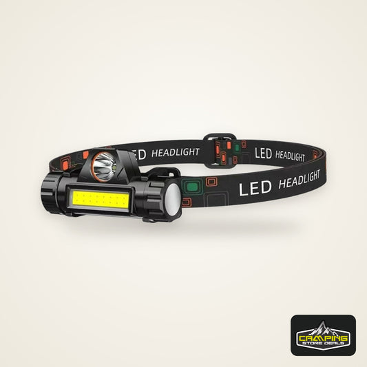 Rechargeable Fishing LED Headlamp Camping Headlight XPE COB Work Light 2 Lighting Modes With Tail Magnet Detachable