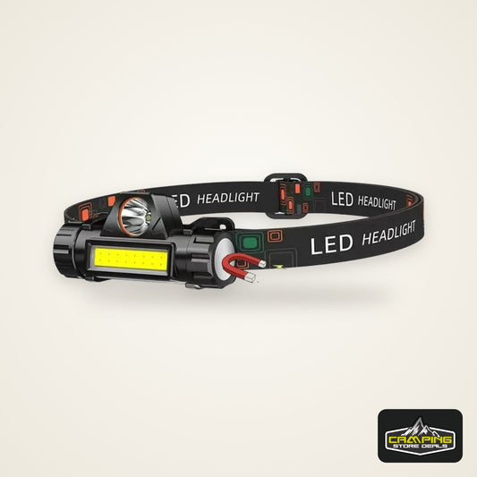 Rechargeable Fishing LED Headlamp Camping Headlight XPE COB Work Light 2 Lighting Modes With Tail Magnet Detachable
