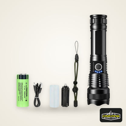 Rechargeable Flashlights High Power LED Tactical Flashlight Super Bright Handheld Hunting Torch Light for Emergency Hiking