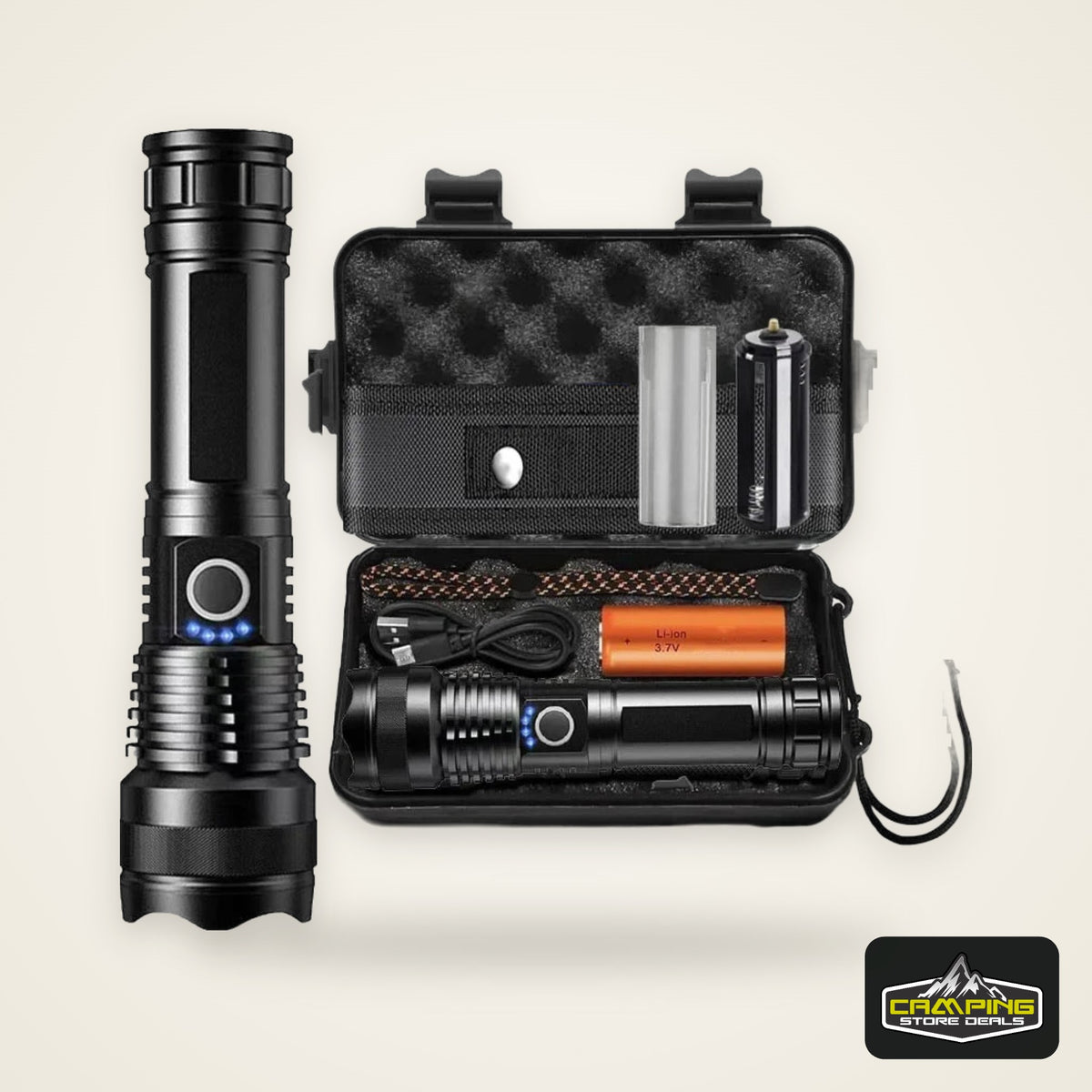 Rechargeable Flashlights High Power LED Tactical Flashlight Super Bright Handheld Hunting Torch Light for Emergency Hiking