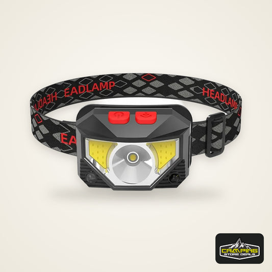 Rechargeable LED Headlamp Sensor Headlight With COB and LED Beads 8 Lighting Modes White and Red Light Fishing Light