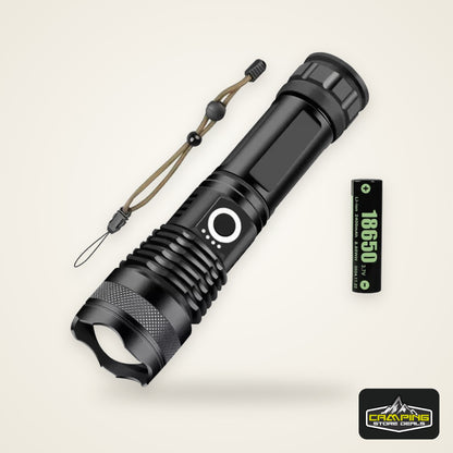 Rechargeable Led High Power Tactical Flashlight Aluminum Alloy Telescopic ZoomTorch Lamp for Outdoor Night Camping Fishing