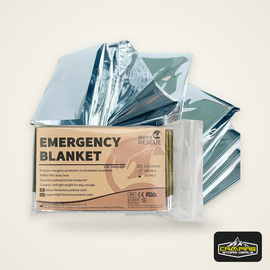 Rhino Rescue Emergency Blanket 1.6*2.1m Space Mylar Thermal for Outdoors, Hiking, Survival Blanket 10PC