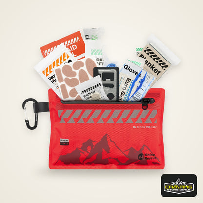 Rhino Rescue Small First Aid Kit - Ultralight Waterproof Medical Kit for Hiking Backpacking Cycling Travel Vehicles