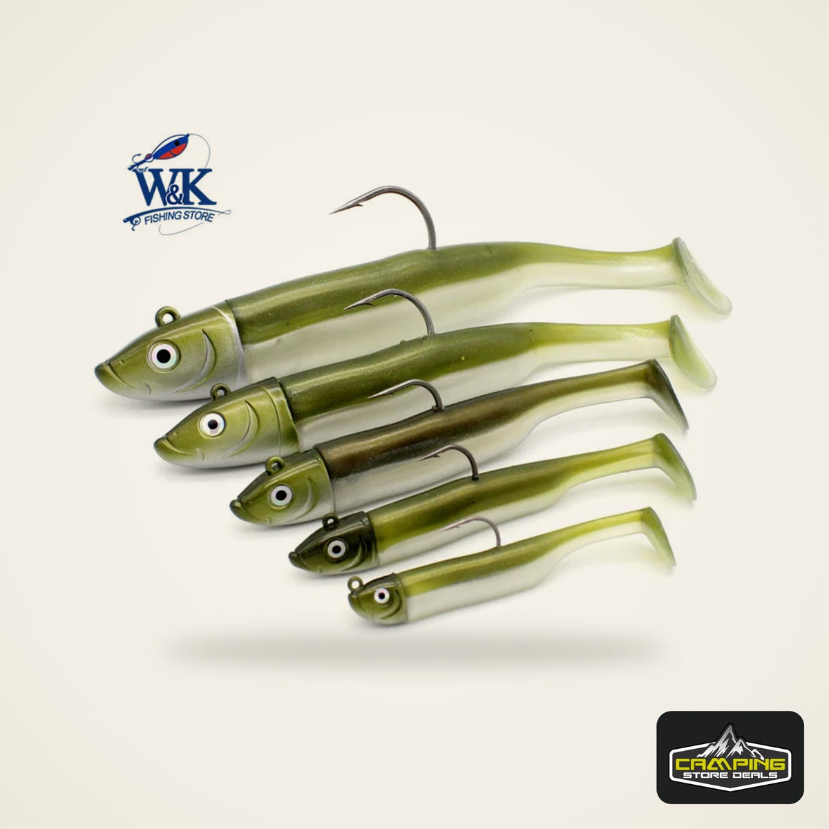 Inshore Paddle Tail Soft Lure and Jig Head Kit