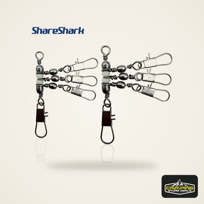 ShareShark Rolling Swivels with Solid Rings (10 Pack)