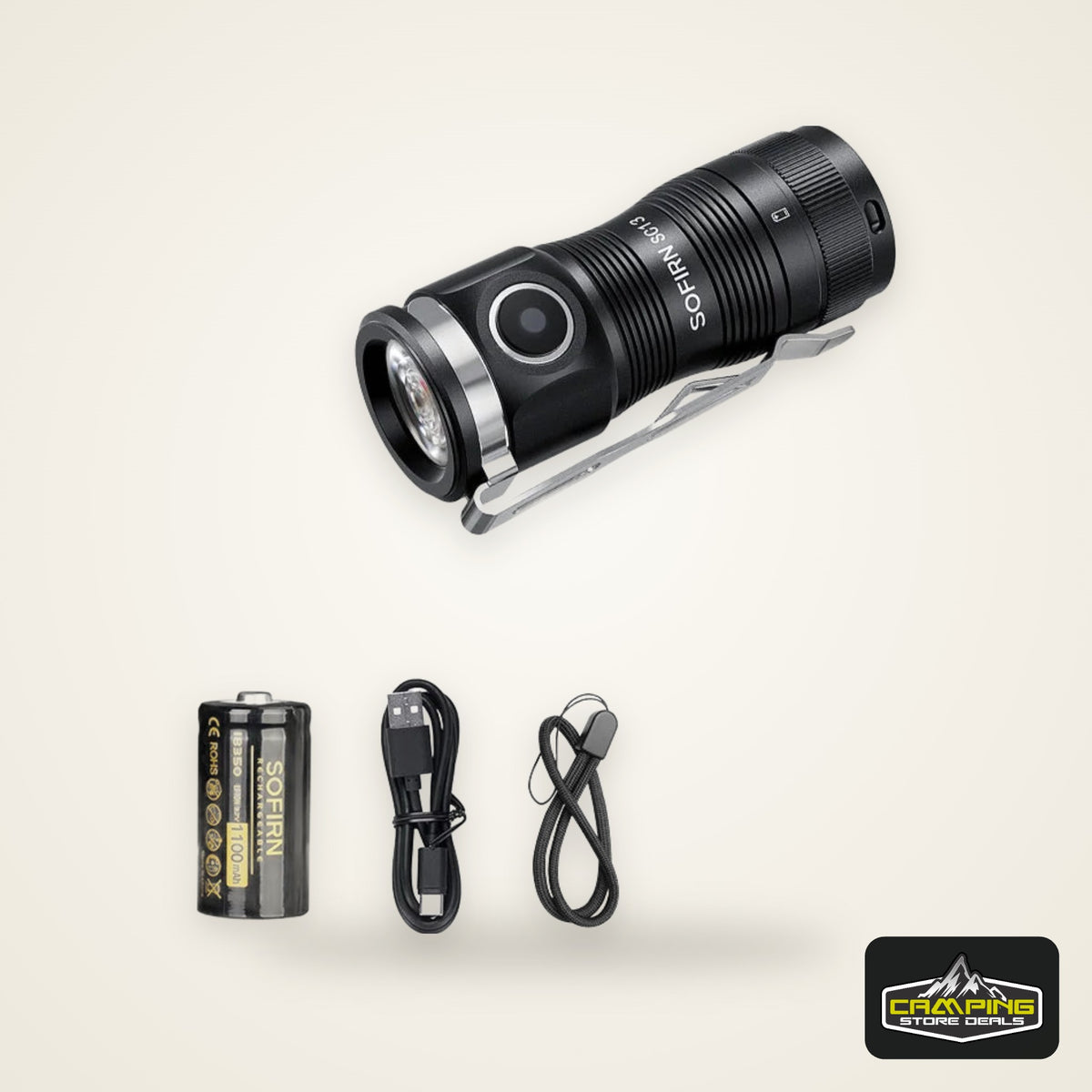 Sofirn Mini SC13 SST40 LED 1300lm Tactical 18350 Rechargeable Flashlight 6000K Keychain Emergency Torch Led Light with Magnetic