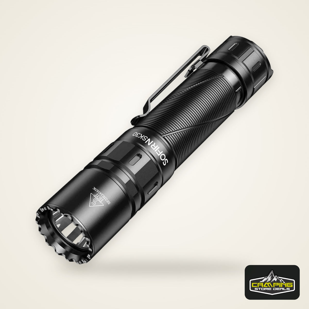 SOFIRN SK30 3000 High Lumen 6000K Tactical Flashlight USB C 21700 Rechargeable Pocket Torch with Dual Tail Switches