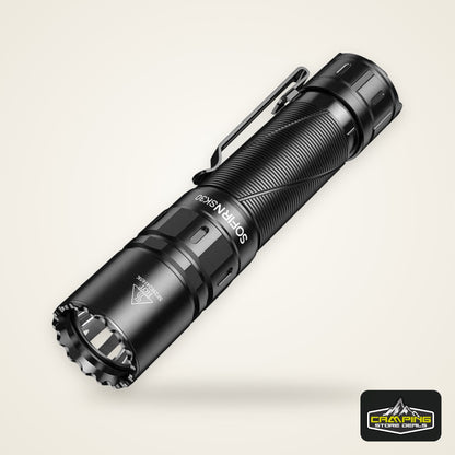 SOFIRN SK30 3000 High Lumen 6000K Tactical Flashlight USB C 21700 Rechargeable Pocket Torch with Dual Tail Switches