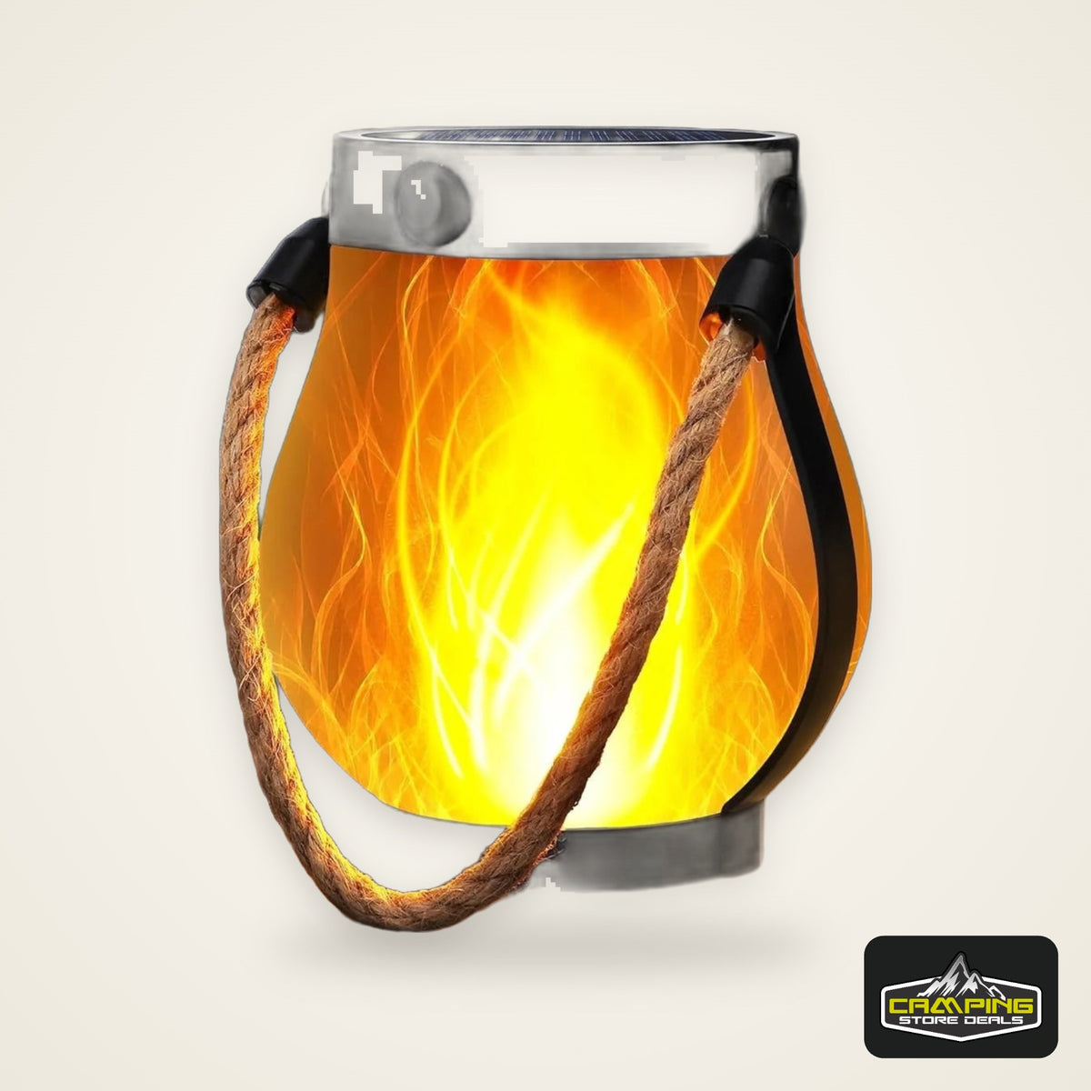 Solar Flame Rope Lantern Type-C Fast Charging Waterproof Hanging Lamp with Flickering 3D Flame for Garden Patio Camping Decor