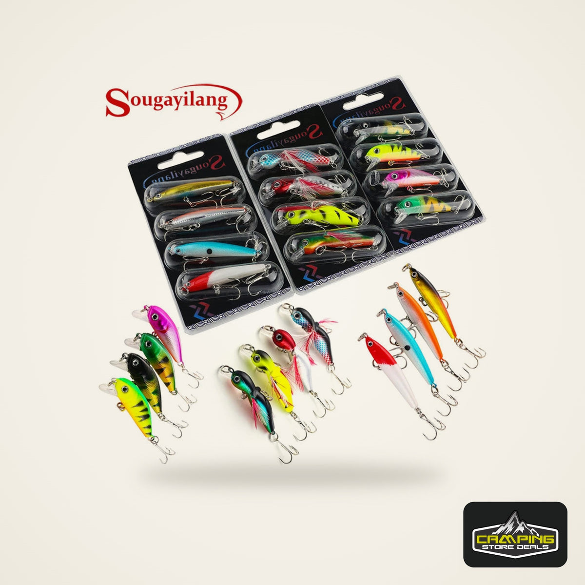 Sougayilang Wobbler Lure Set (4 Pack)
