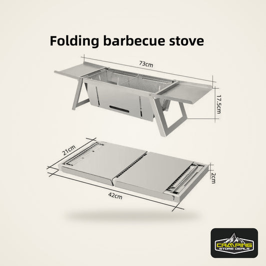 Stainless Steel Barbecue Stove Outdoor Charcoal Folding Barbecue Rack Household Small Folding Carbon Barbecue Skewer Stove BBQ