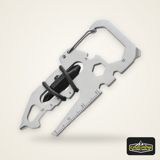 Stainless Steel Outdoor Tools CarabinerClip Bottle Opener Keychain RingMultifunction Card Tool campingClimbing Accessories