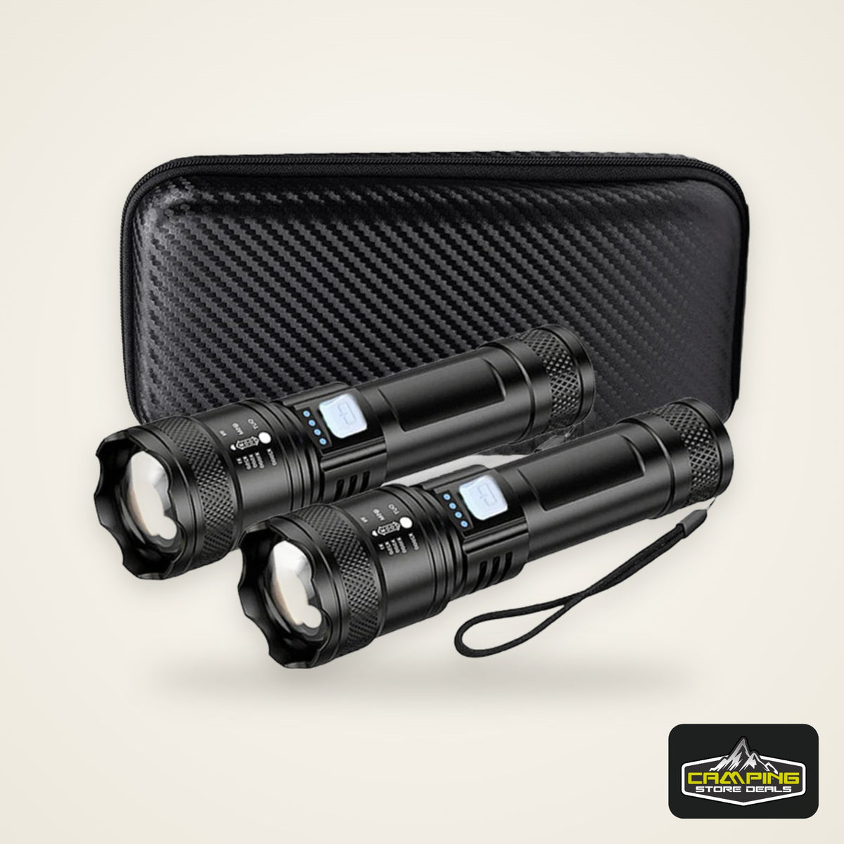 Tactical LED Flashlight 2000LM USB Rechargeable Waterproof Grade Zoom Torch Bright Portable Emergency Light for Camping Outdoor