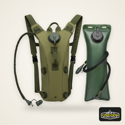 Tactical Water Hydration Pack - Military Class Camel Backpack with 3L Leakproof Water Bladder for Running, Jogging, Cycling