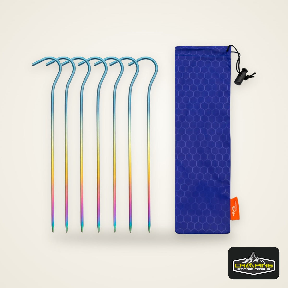 TiTo 3.0*165mm Ultralight Camping Accessories Titanium Alloy Tent Stake Pegs With Hook