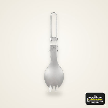 TOMSHOO Titanium Folding Spork Outdoor Camping Hiking Backpacking Dinner Spork Utensil Tableware