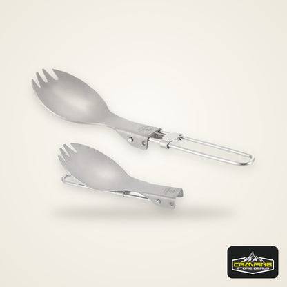 TOMSHOO Titanium Folding Spork Outdoor Camping Hiking Backpacking Dinner Spork Utensil Tableware