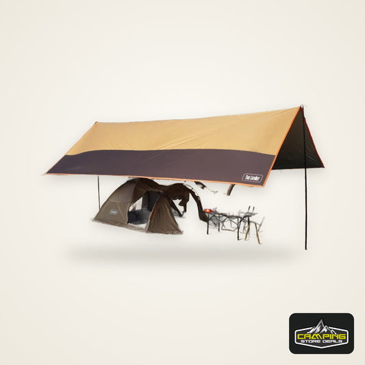 Top Lander Large Camping Waterproof Tarp Oxford 4X6 Outdoor Canopy Sun Shelter Tent Tourist Awning Shade for Multiple People