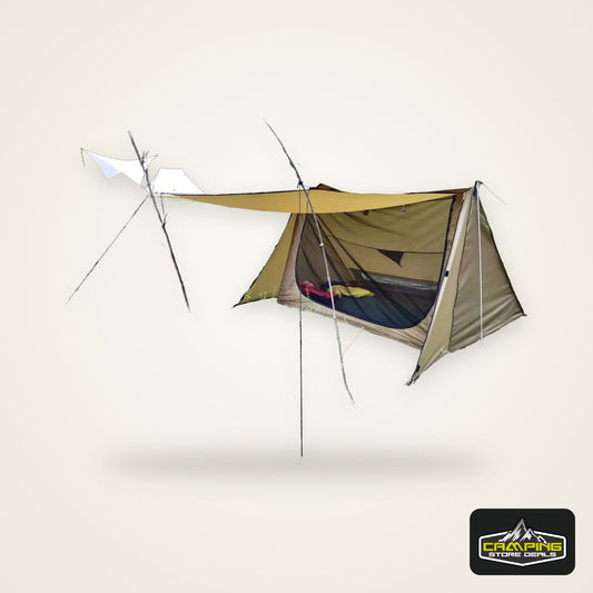Ultralight Bushcraft Shelter,Brown,Army Green and Black, Backwoods Shelter
