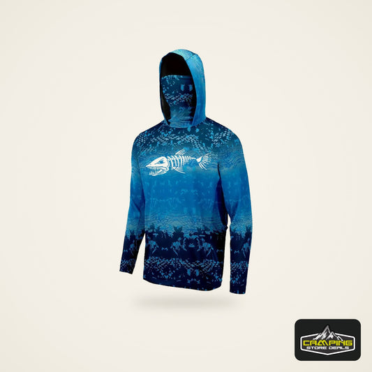 UPF 50+ Hooded Face Cover Fishing Jersey