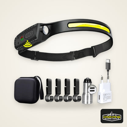 USB Rechargeable LED Sensor Headlamp XPE+COB Headlight Led Head Torch Camping Search Light Head Flashlight for Fishing Lantern