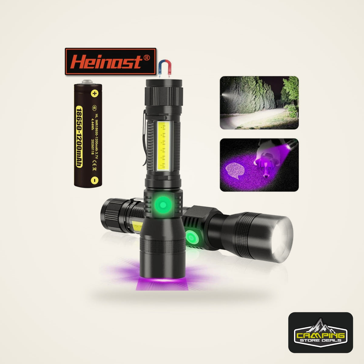 UV Light & Strong Light Flashlight USB Rechargeable Camping Lantern Pets Urine Stains Black Light Led Ultraviolet Torch Lamp