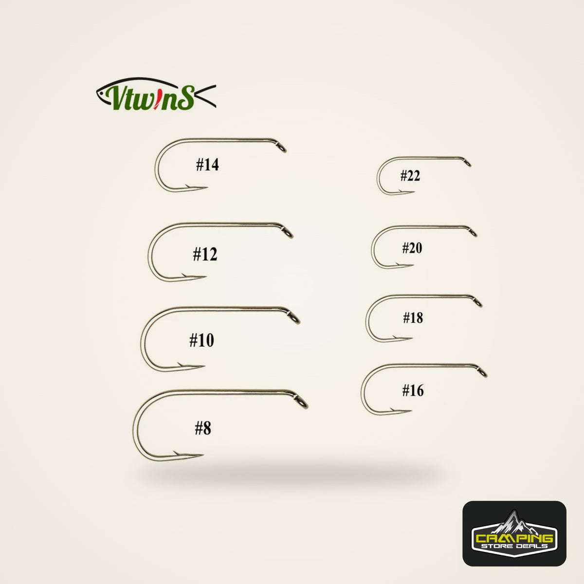 Vtwins 1X Long Shank Fly Tying Hooks (100 Pack)