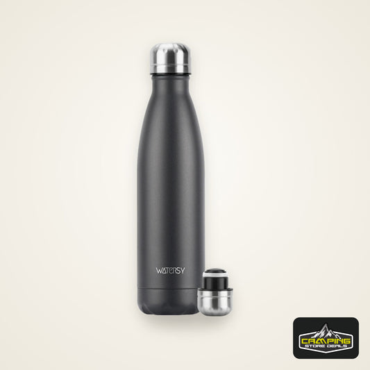 WATERSY 500ml Stainless Steel Water Bottle Insulated Vacuum Flask Double Wall Thermal Cup Keep Cold Hot Sports Kettle