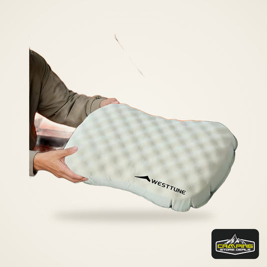 WESTTUNE Camping Inflatable Pillow Portable Compressible Folding Ice Sillky Pillow Outdoor Travel Pillow for Neck Lumbar Support