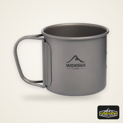 Widesea Camping Mug Titanium Cup Tourist Tableware Picnic Utensils Outdoor Kitchen Equipment Travel Cooking Set Cookware Hiking