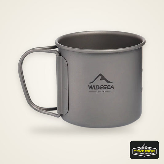 Widesea Camping Mug Titanium Cup Tourist Tableware Picnic Utensils Outdoor Kitchen Equipment Travel Cooking Set Cookware Hiking