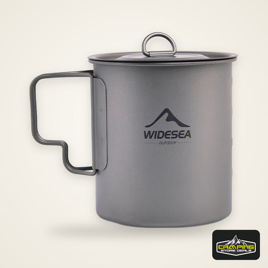 Widesea Camping Mug Titanium Cup Tourist Tableware Picnic Utensils Outdoor Kitchen Equipment Travel Cooking set Cookware Hiking