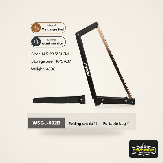 Widesea Folding Hand Saw - Manganese Steel Blade Aluminum Alloy Frame Portable Camping Saw for Tree Pruning Wood Cutting Outdoor