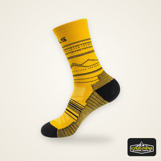 WRELS Merino Wool Socks Hiking Running Socks Soft Lightweight Shock Absorption Damping Mid-Calf Breathable Ankle Cycling Socks